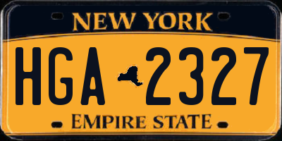 NY license plate HGA2327