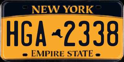 NY license plate HGA2338