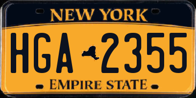 NY license plate HGA2355