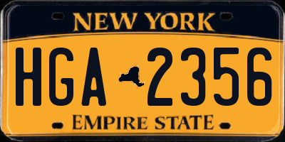 NY license plate HGA2356