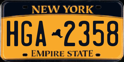 NY license plate HGA2358