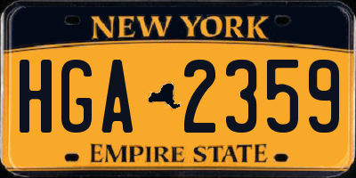 NY license plate HGA2359