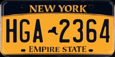 NY license plate HGA2364