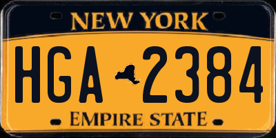 NY license plate HGA2384