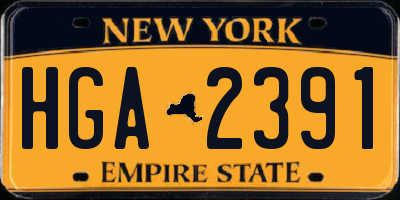 NY license plate HGA2391