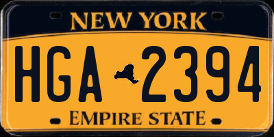 NY license plate HGA2394