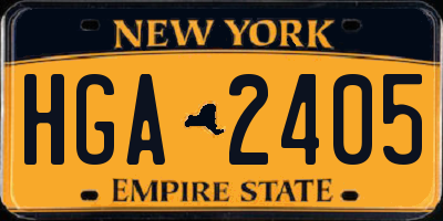 NY license plate HGA2405