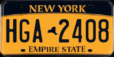 NY license plate HGA2408