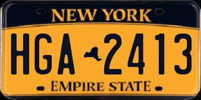 NY license plate HGA2413