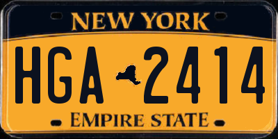 NY license plate HGA2414