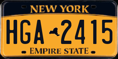 NY license plate HGA2415