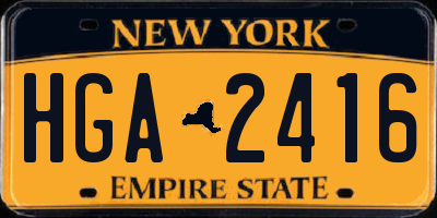 NY license plate HGA2416