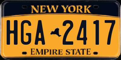 NY license plate HGA2417