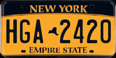 NY license plate HGA2420