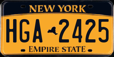 NY license plate HGA2425