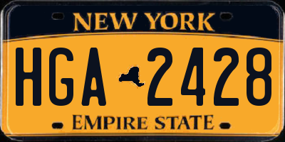 NY license plate HGA2428