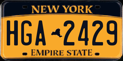 NY license plate HGA2429