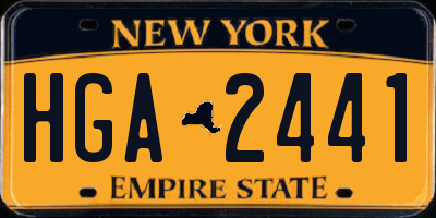 NY license plate HGA2441