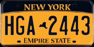 NY license plate HGA2443