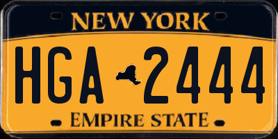 NY license plate HGA2444