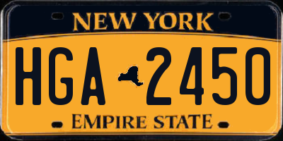 NY license plate HGA2450