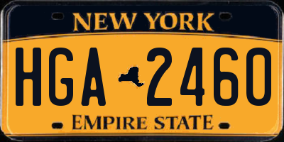 NY license plate HGA2460