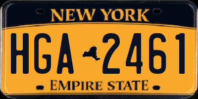 NY license plate HGA2461