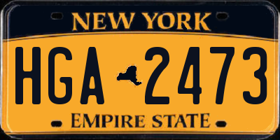 NY license plate HGA2473