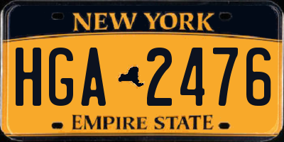 NY license plate HGA2476