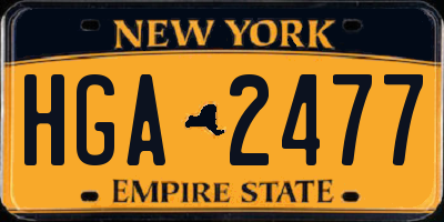NY license plate HGA2477