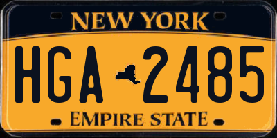 NY license plate HGA2485