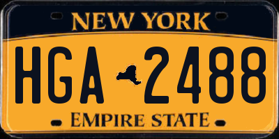 NY license plate HGA2488