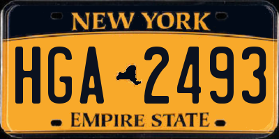 NY license plate HGA2493
