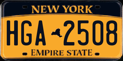 NY license plate HGA2508