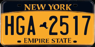 NY license plate HGA2517