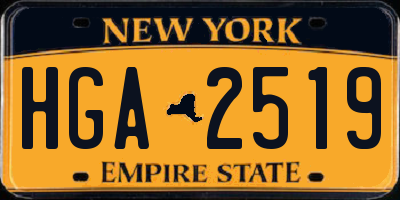 NY license plate HGA2519