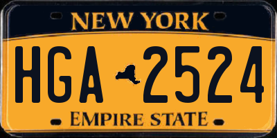 NY license plate HGA2524