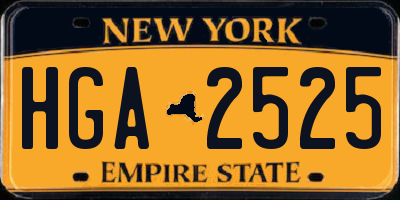 NY license plate HGA2525