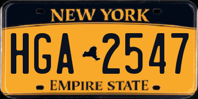 NY license plate HGA2547