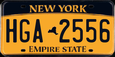 NY license plate HGA2556