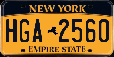 NY license plate HGA2560