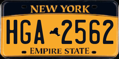NY license plate HGA2562