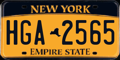 NY license plate HGA2565