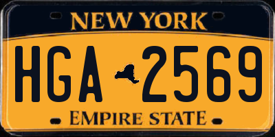 NY license plate HGA2569