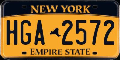 NY license plate HGA2572