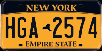 NY license plate HGA2574
