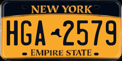 NY license plate HGA2579