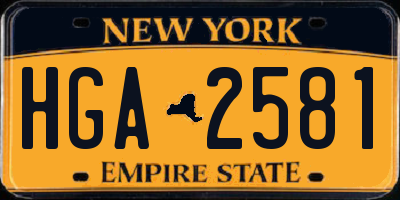NY license plate HGA2581