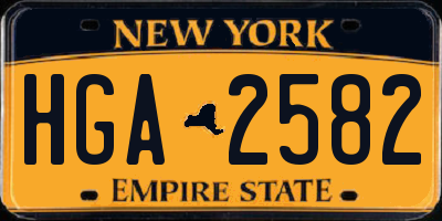 NY license plate HGA2582