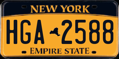 NY license plate HGA2588